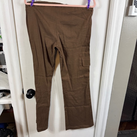 BCBGMaxAzria Brown Linen-Blend Pants - Picture 8 of 8